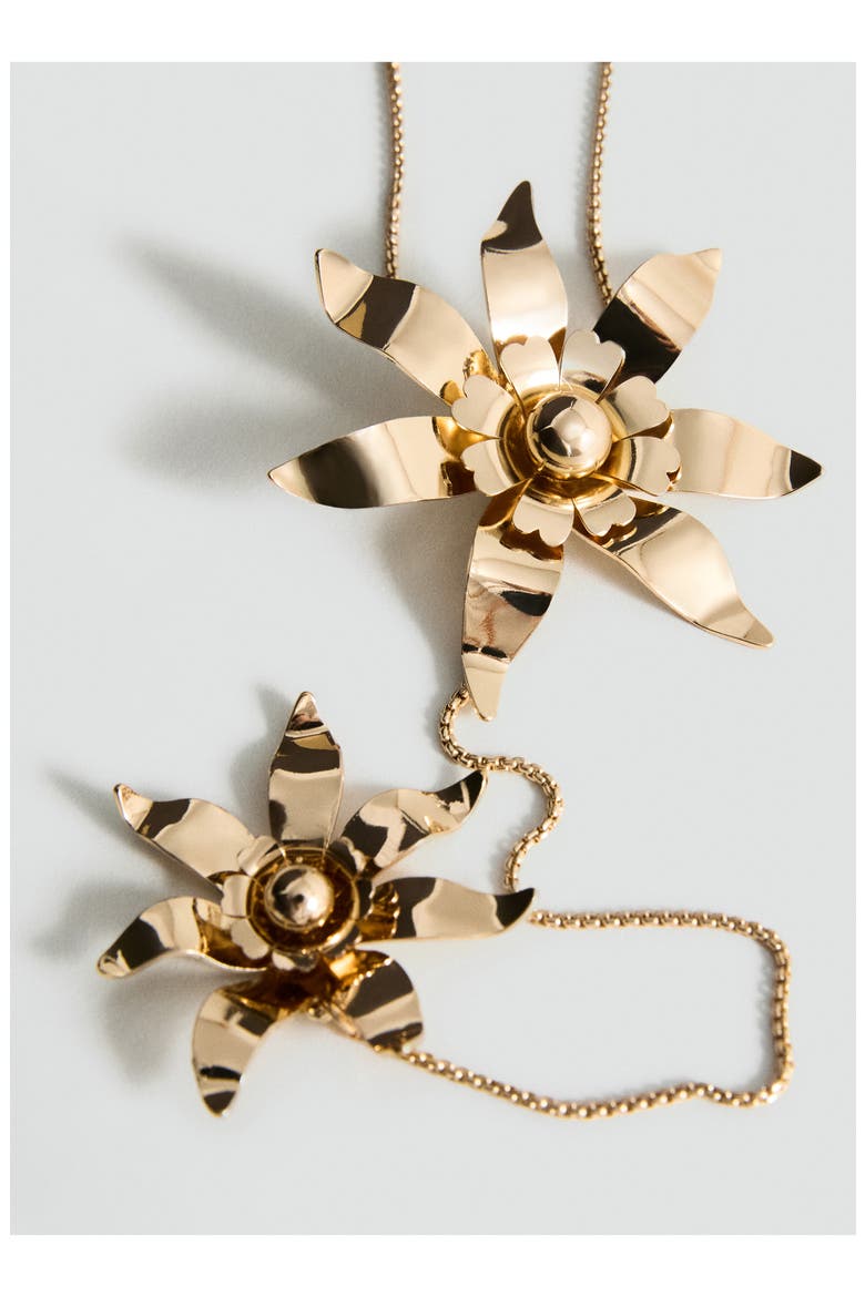 Flower Chain Necklace, Alternate, color, GOLD