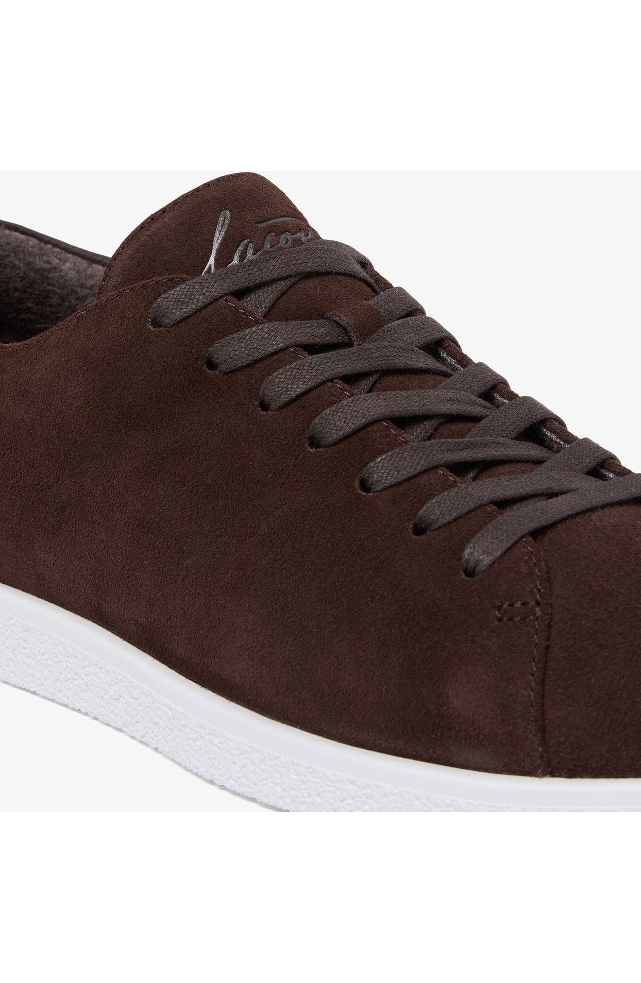 Linecourt Leather Sneaker, Alternate, color, DARK BROWN/ WHITE