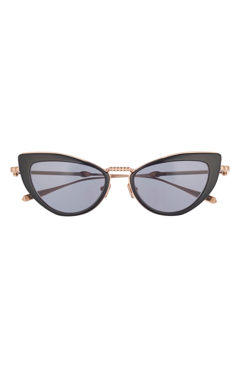 Valentino 51mm Polarized Cat Eye Sunglasses, Main, color, Black Rose Gold Grey