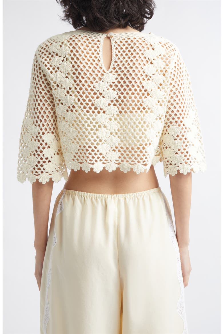 Saskia Cropped Cotton Top, Alternate, color, IVORY