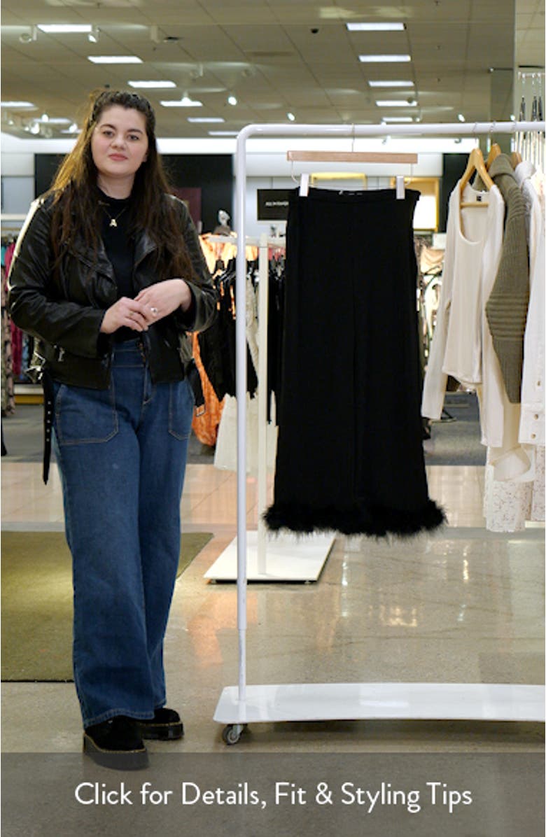 Feather Trim Crop Pants, sales video thumbnail