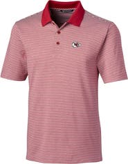 Cutter & Buck Men's Cutter & Buck Red Kansas City Chiefs Big & Tall Forge Tonal Stripe Polo