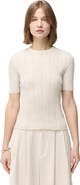 GOBI Mongolian Cashmere Ajour-Knit Cashmere Silk Top