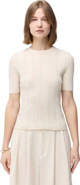 GOBI Mongolian Cashmere Ajour-Knit Cashmere Silk Top