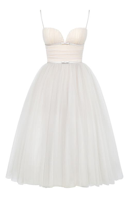 House Of Cb Countess Sleeveless Tulle Midi Dress In Wind Chime