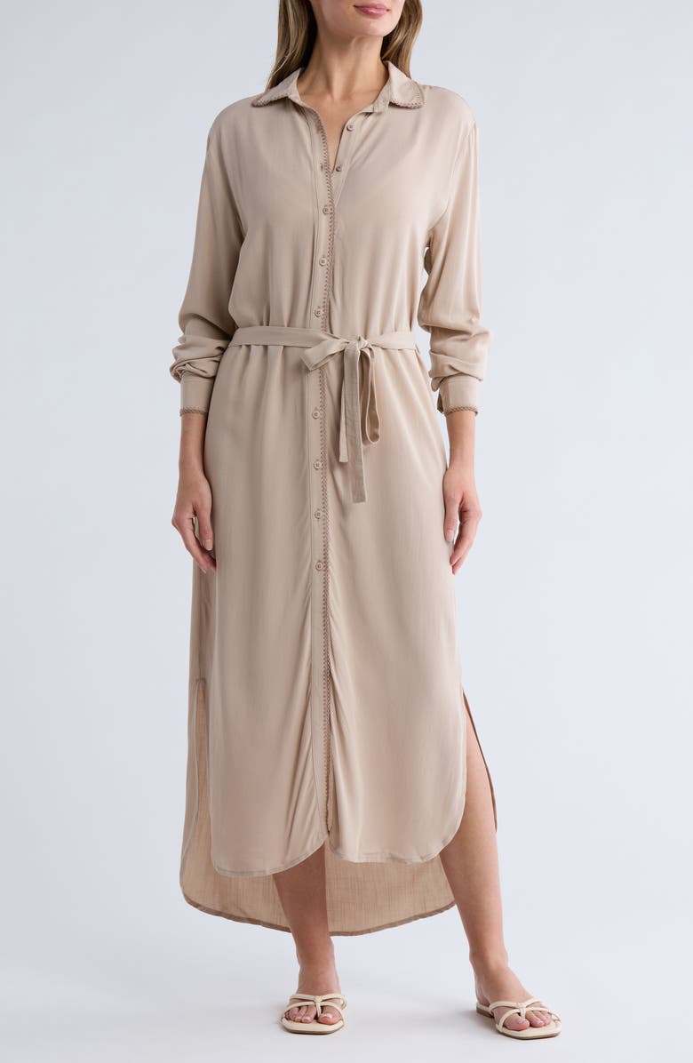 Maaji Summer Sand Long Sleeve Cover-Up Shirtdress, Main, color, 