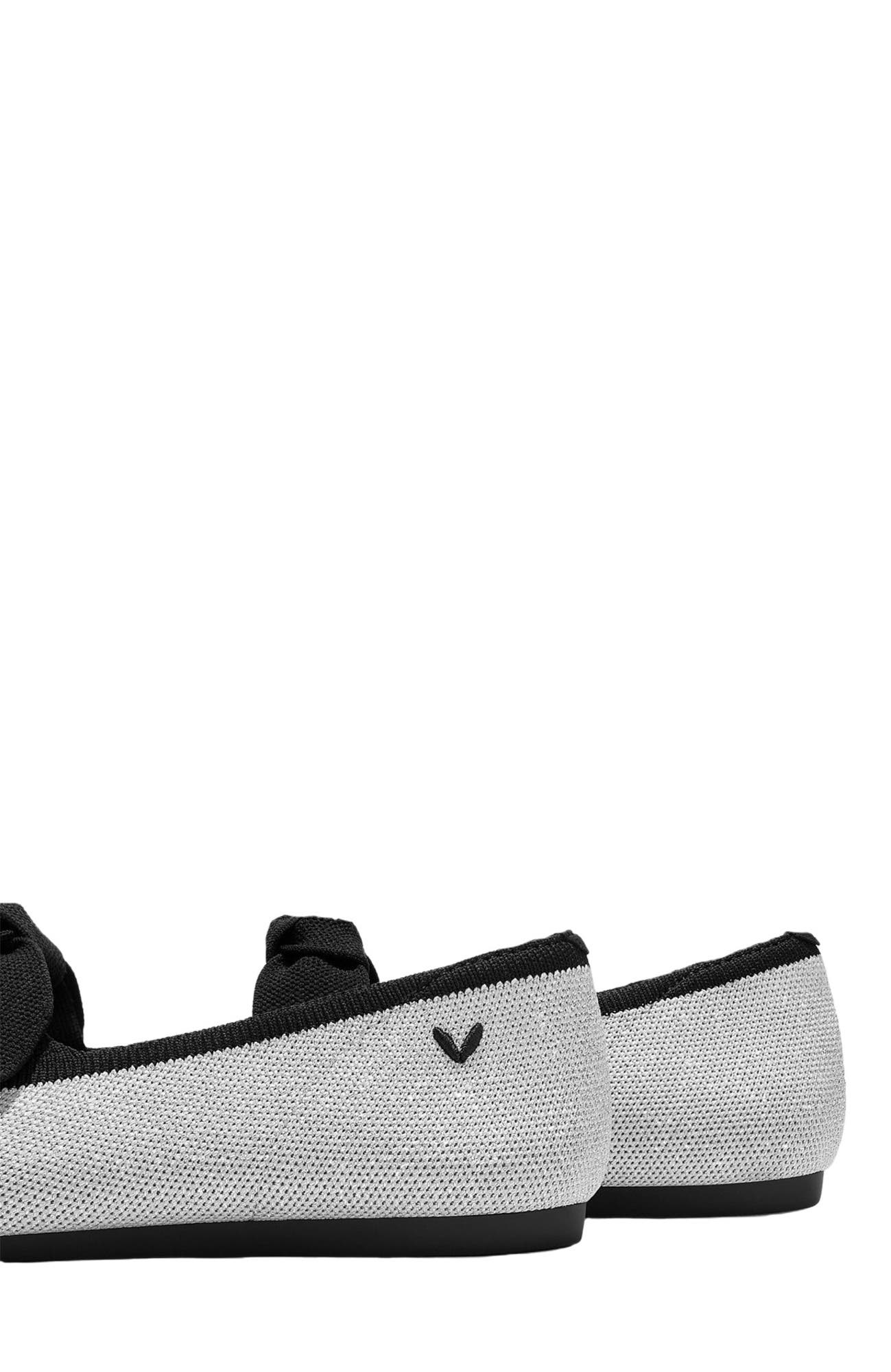 VIVAIA Pointed-Toe Bow Flats, Alternate, color, Metallic Diamond Black