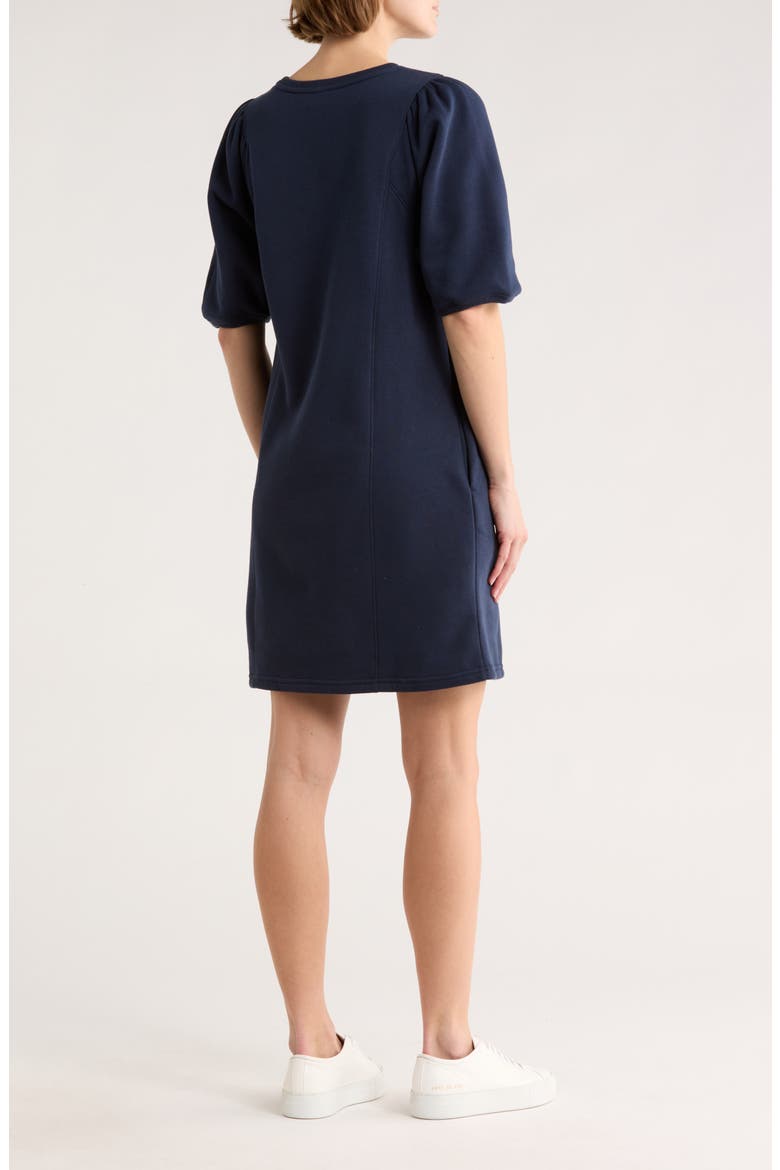 Puff Sleeve Knit Dress, Alternate, color, NAVY STILL
