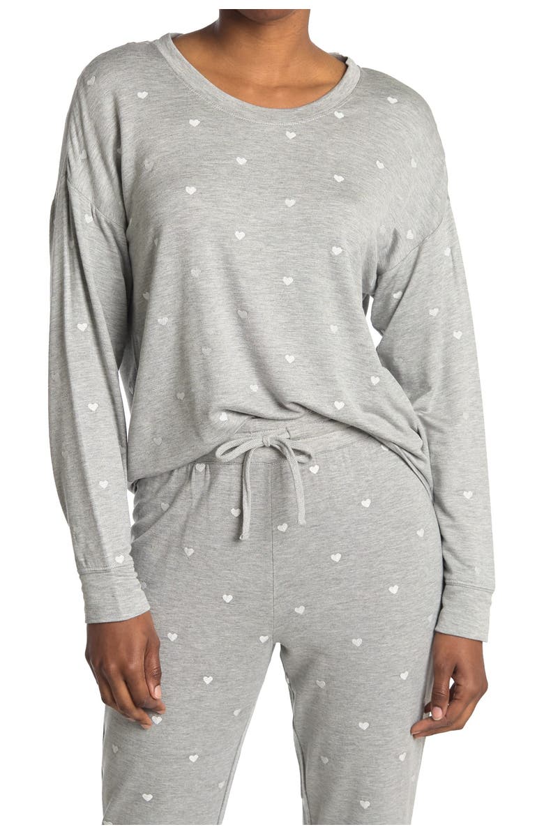 Splendid Embroidered Star Print Hooded Pullover, Main, color, 