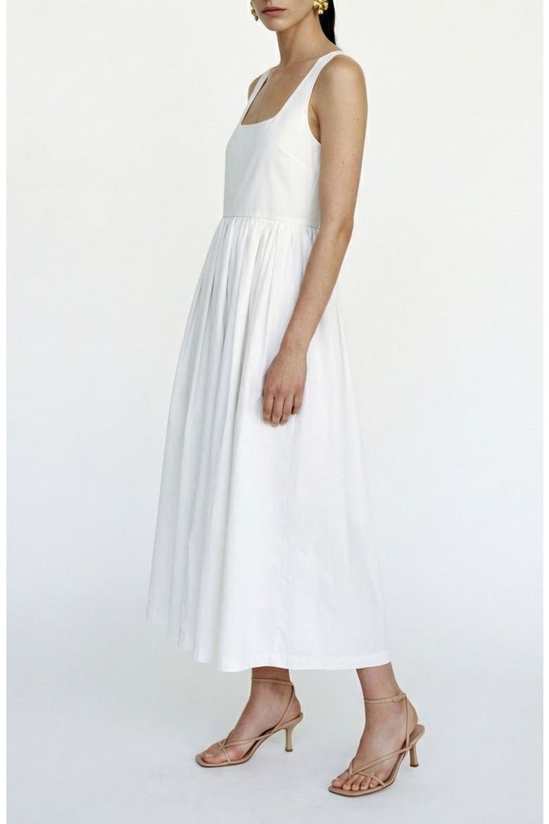 Ane Midi Dress, Alternate, color, CLOUD DANCER