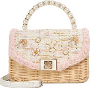 Dune London Blooms Woven Rattan Shoulder Bag