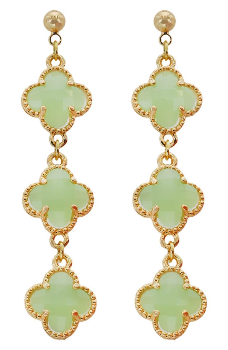 Panacea Mint Clover Linear Earrings, Main, color, 