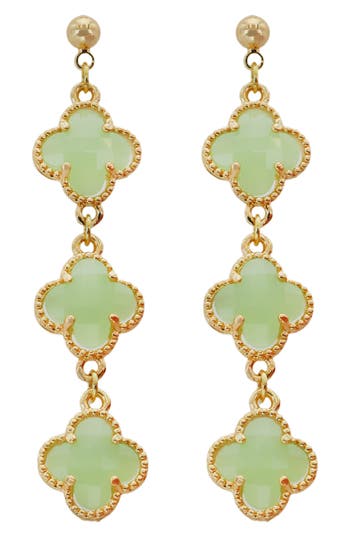 Panacea Mint Clover Linear Earrings In Mint