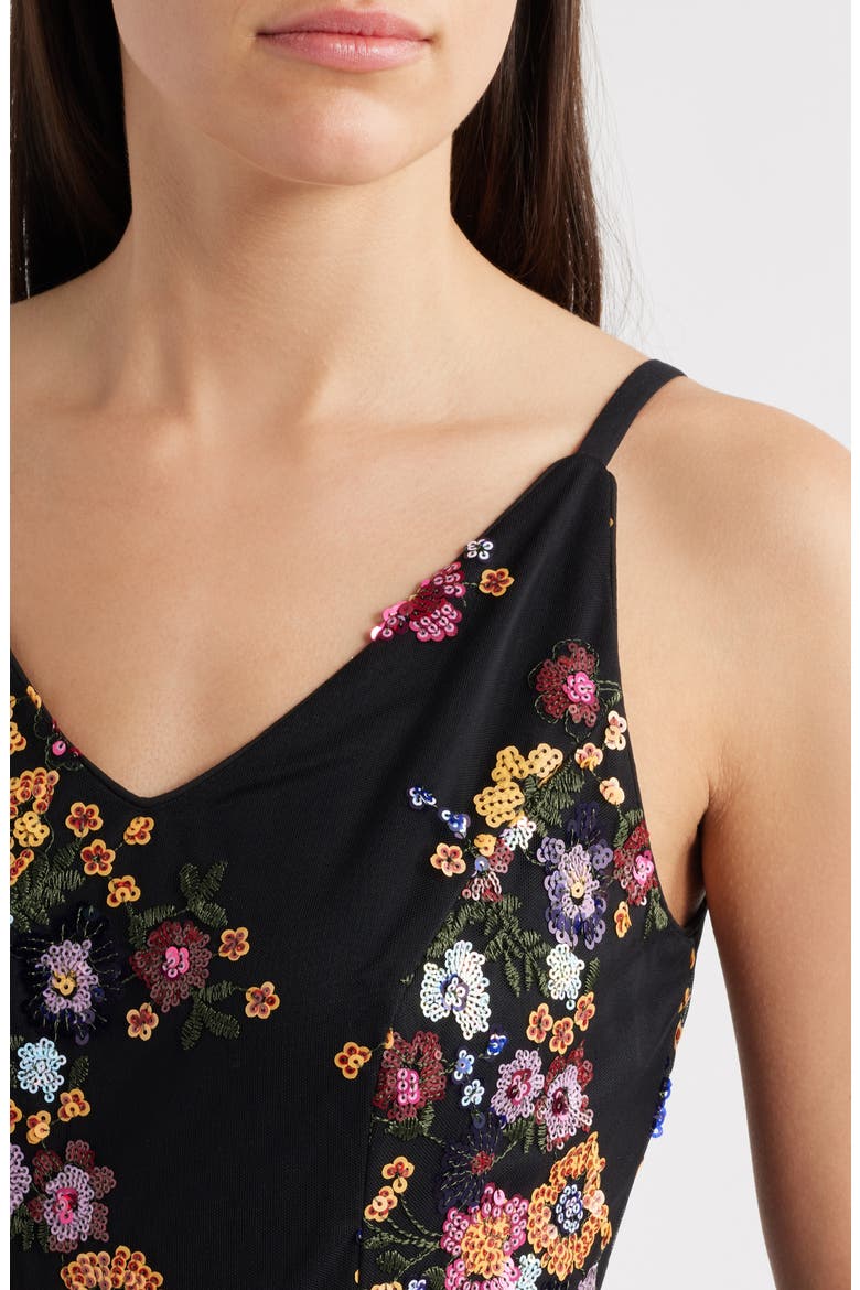Sequin Floral Mesh Dress, Alternate, color, MINT MULTI