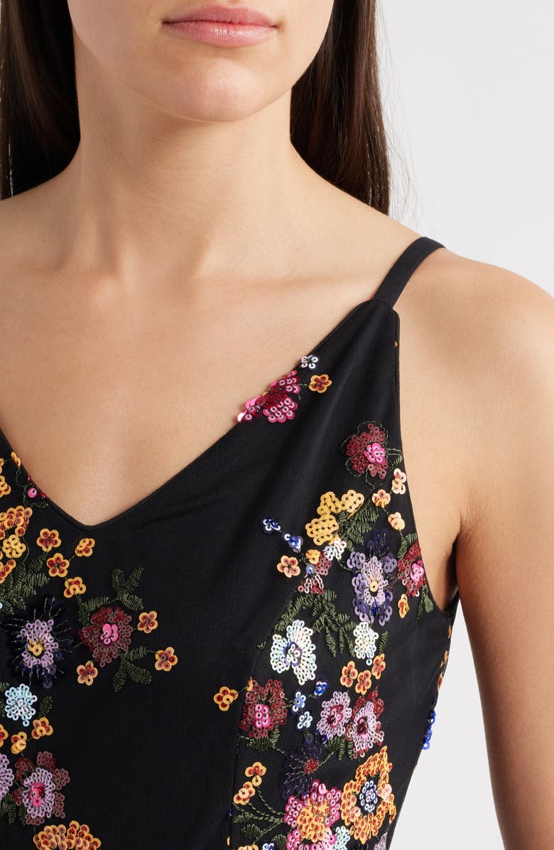 Sam Edelman Sequin Floral Mesh Dress, Alternate, color, 