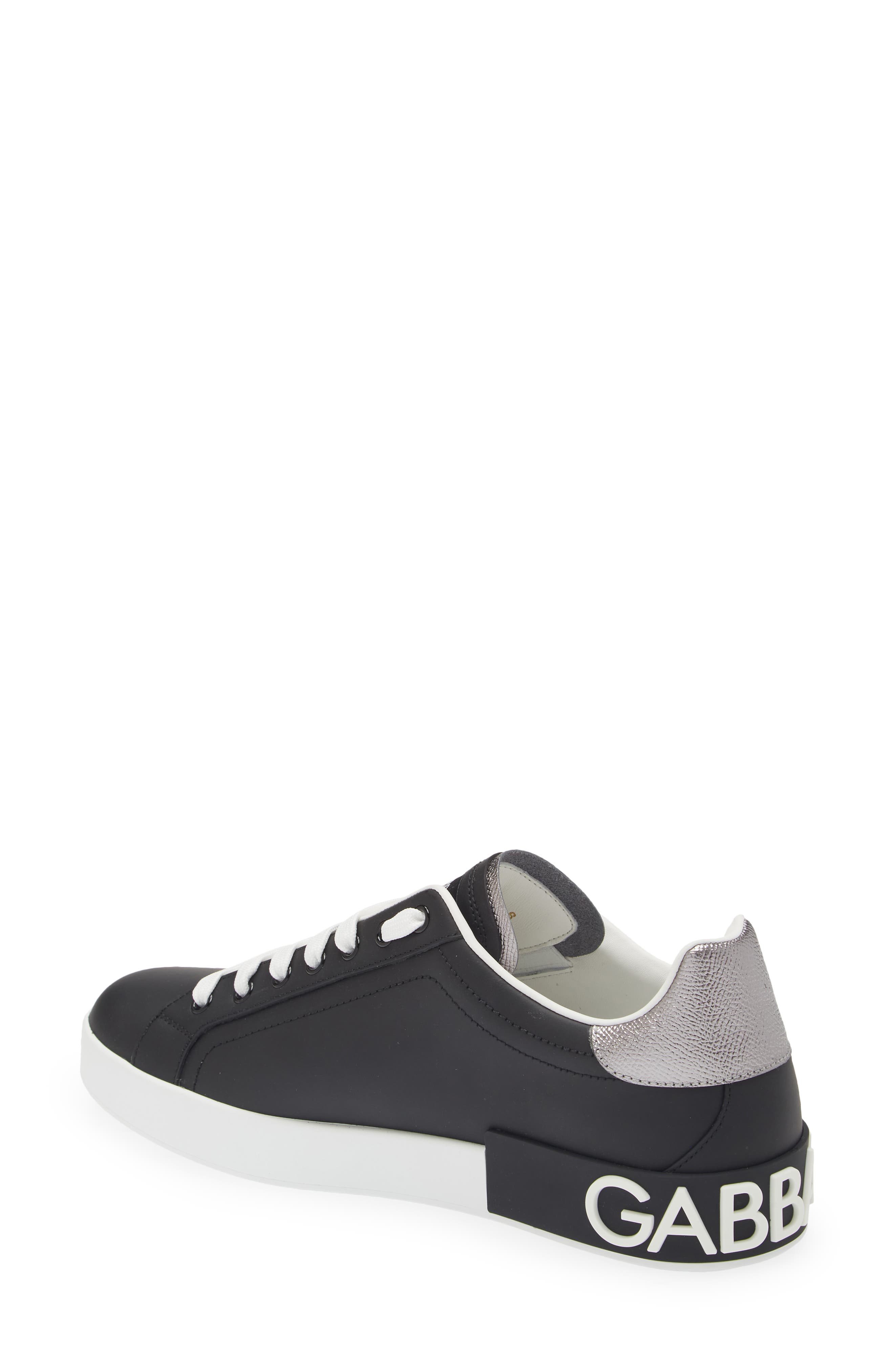 Dolce&Gabbana Portofino Sneaker, Alternate, color, 8B979 Black/ Silver