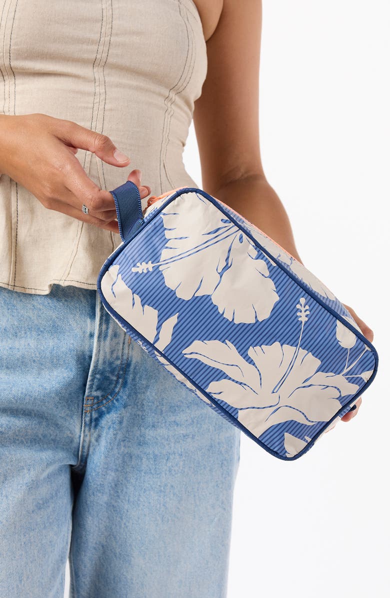 Aloha Collection Salina Tiny Stripe Water Resistant Tyvek<sup>®</sup> Dopp Kit Toiletry Bag, Alternate, color, Navy
