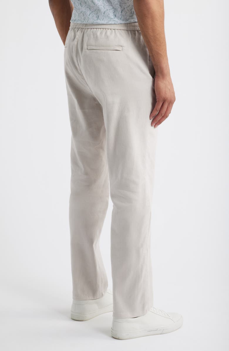 Bugatchi Tristan Stretch Linen & Cotton Drawstring Pants, Alternate, color, Stone