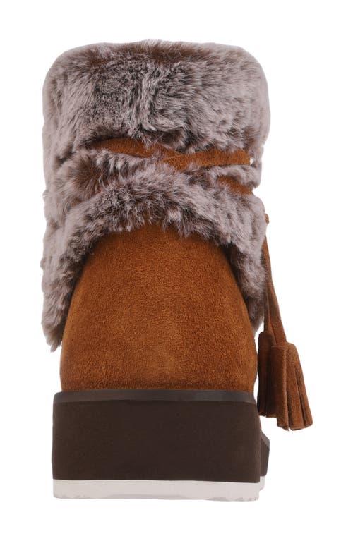 Mykos Suede Faux Fur Cuff Boot In Animal Print