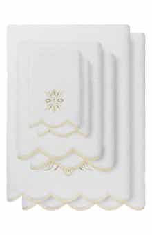 Flower Crest Scallop 6-Piece Bath Towel Set