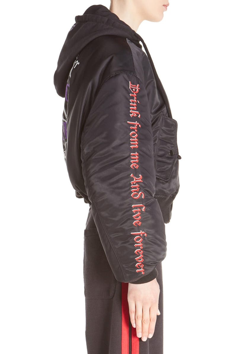 VETEMENTS Embroidered Bomber Jacket, Alternate, color, 