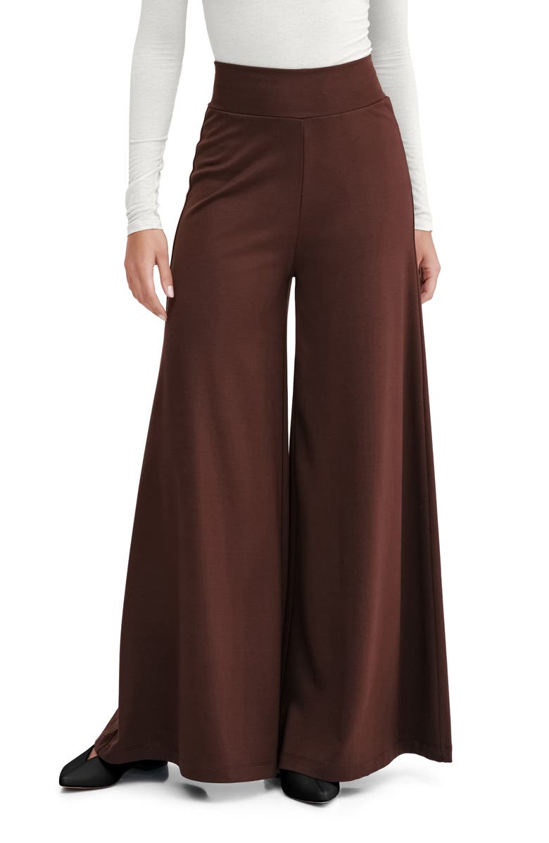 Marcella Georgia High Waist Wide Leg Ponte Knit Pants, Main, color, 