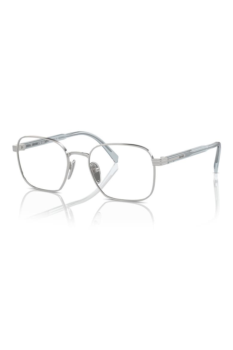 53mm Rectangular Optical Glasses, Alternate, color, SILVER
