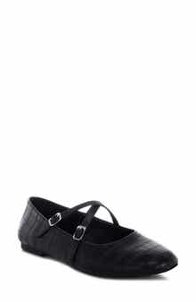 Chirola Croc Embossed Mary Jane Flat