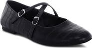 Rag & Co Chirola Croc Embossed Mary Jane Flat