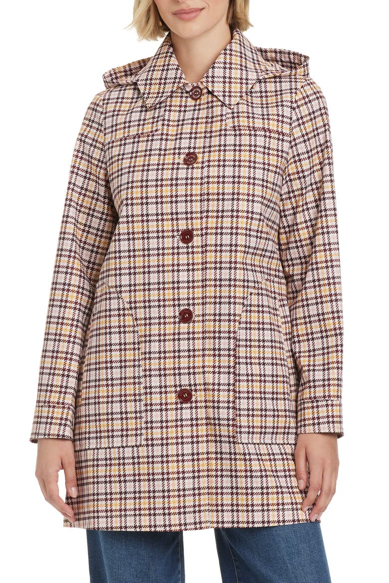 Water Resistant Coat with Removable Hood, Main, color, MINI HOUNDSTOOTH