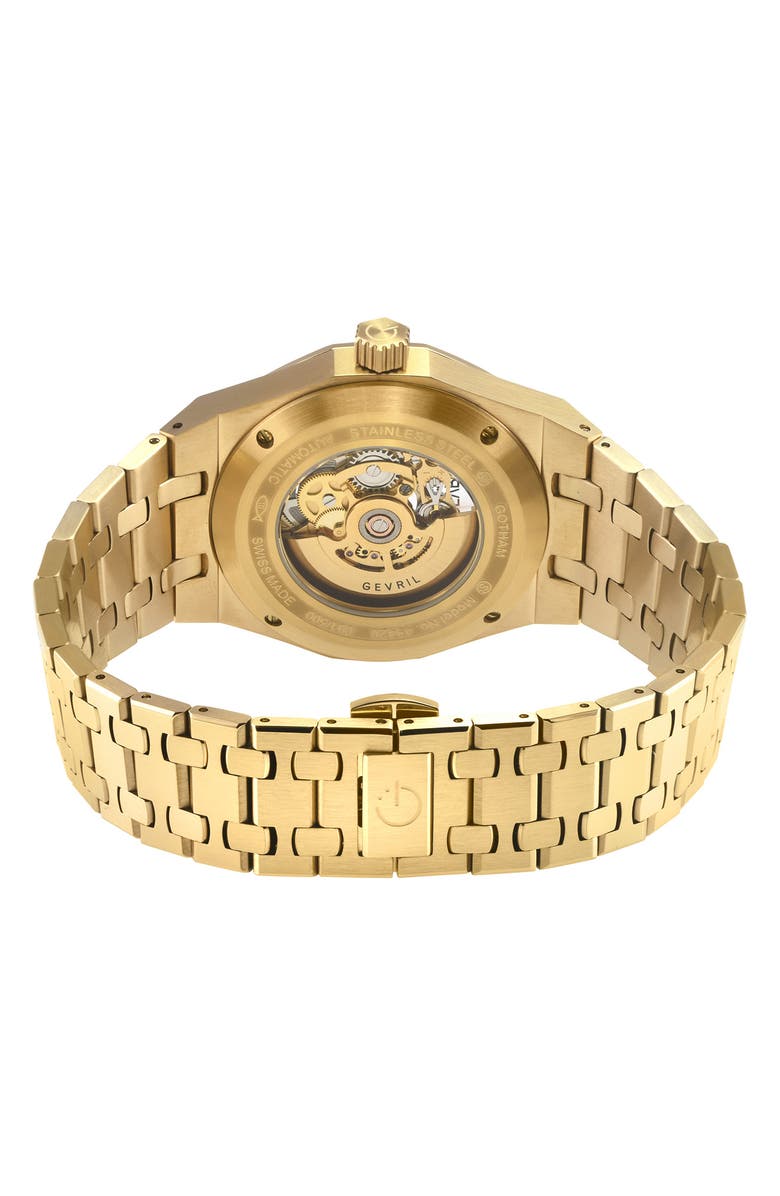 GEVRIL Gotham Bracelet Watch, 41mm, Alternate, color, Gold