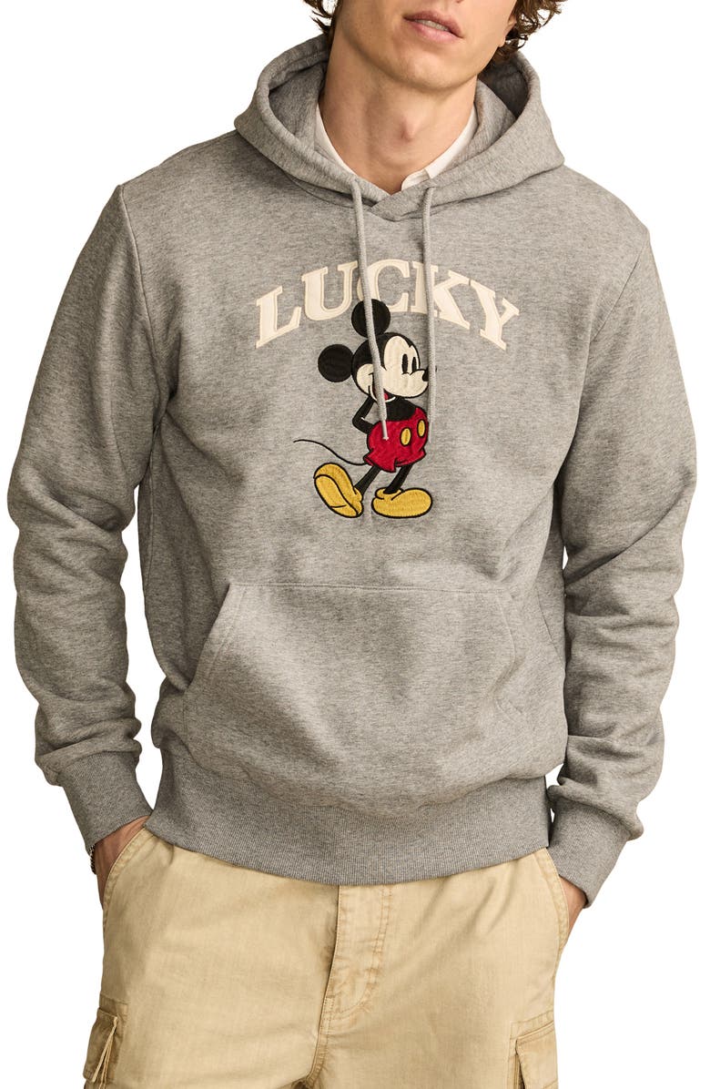 Lucky Brand x Disney Mickey & Friends Lucky Embroidered Hoodie, Main, color, 