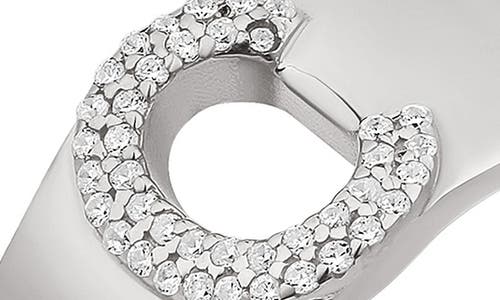 Shymi Pavé Signet Initial Ring In Metallic