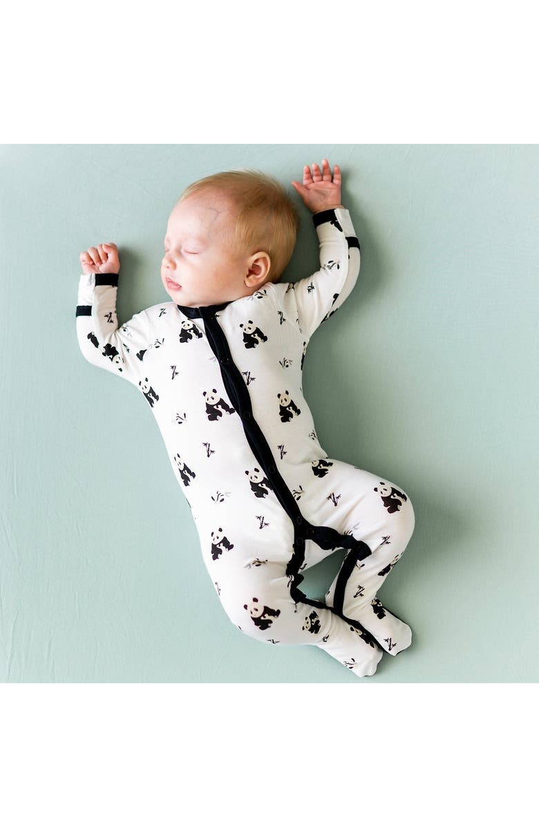 Kyte BABY Zen Panda Print Snap Footie, Alternate, color, 