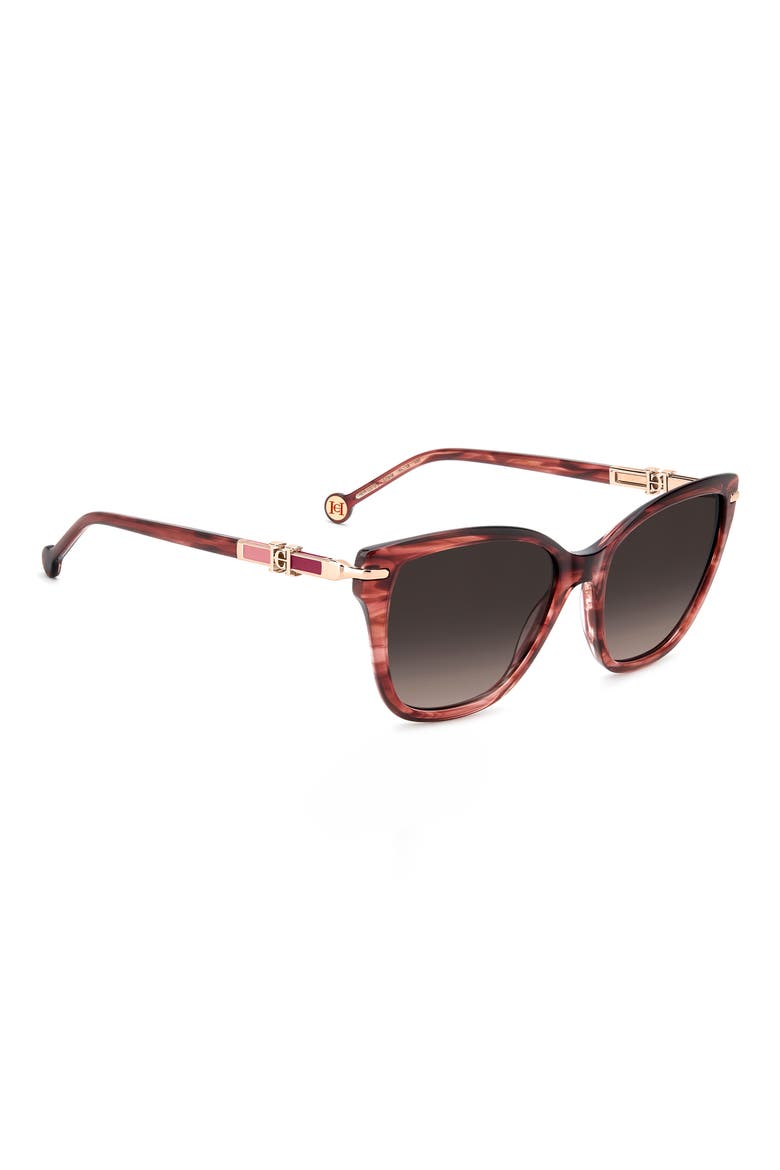 Her 55mm Gradient Cat Eye Sunglasses, Alternate, color, RED HORN/ BROWN SF