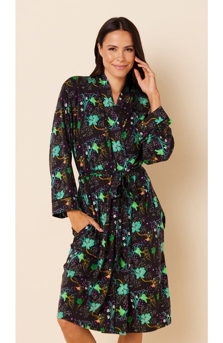 The Cat's Pajamas Pima Knit Kimono Robe, Main, color, Stargazer