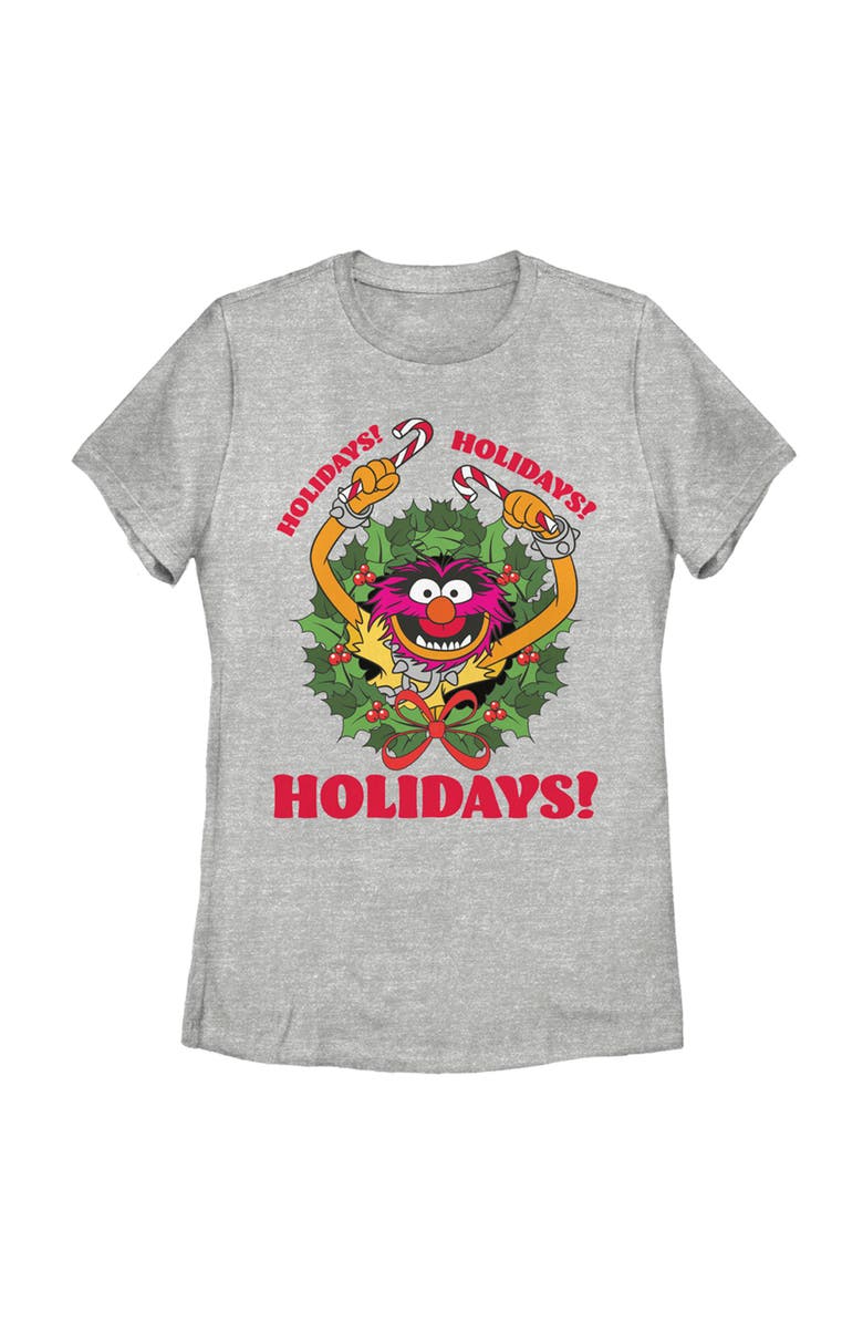 The Muppets Women's The Muppets Ho Ho Holidays! Graphic T-Shirt, Main, color, Athletic Heather