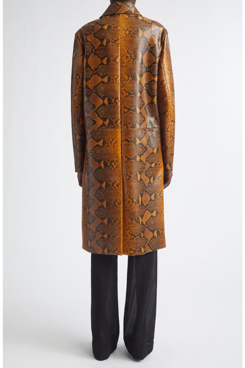 Leticia Python Print Coat, Alternate, color, GOLD MULTI