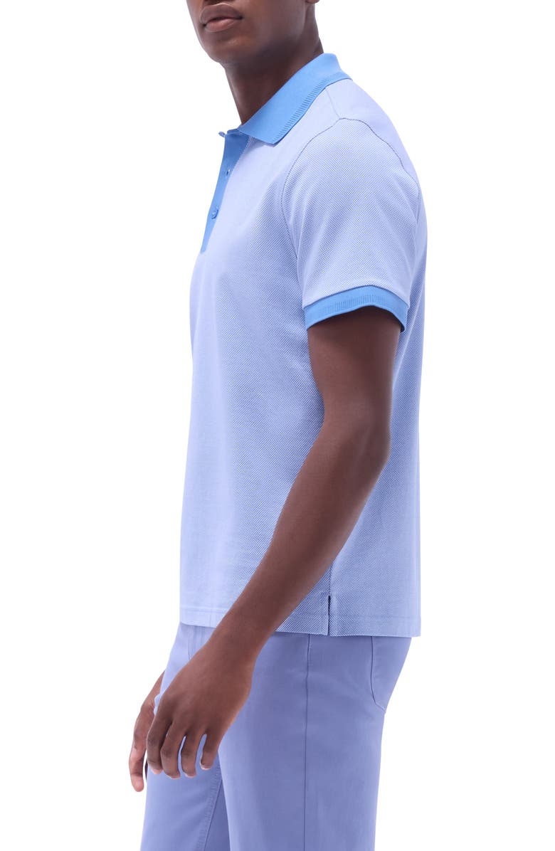 Bugatchi Tipped Cotton Piqué Polo, Alternate, color, Classic Blue