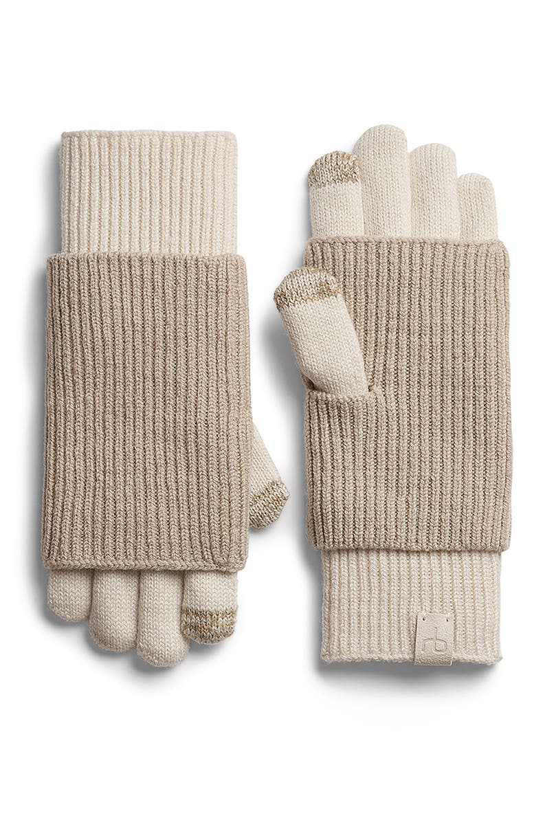 rag & bone Blake Tonal Wool Blend Knit Gloves, Main, color, Ivory Multi