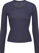 SKIMS Wide Crewneck Long Sleeve Top