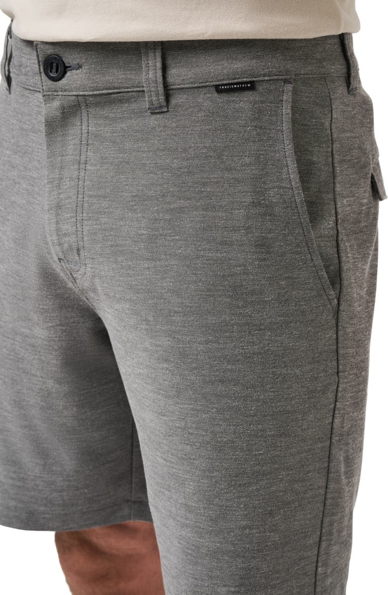 TravisMathew Men's Adirondack Stretch Shorts, Alternate, color, Heather Black