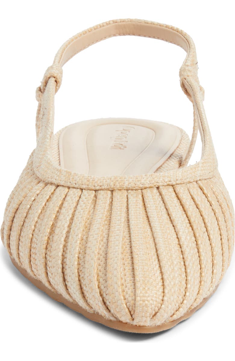 Open Edit Kaira Woven Slingback Flat, Alternate, color, Natural