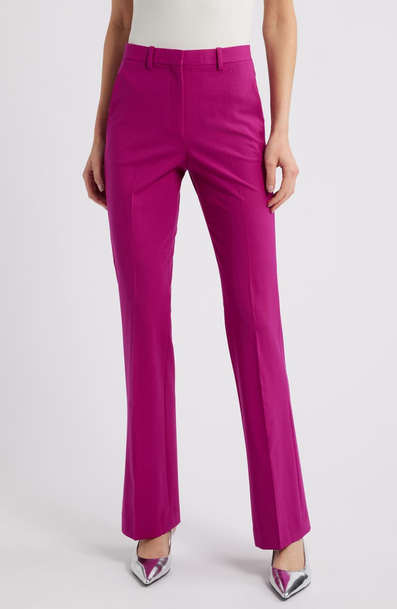Theory Slim Fit Stretch Wool Trousers, Main, color, Wildflower