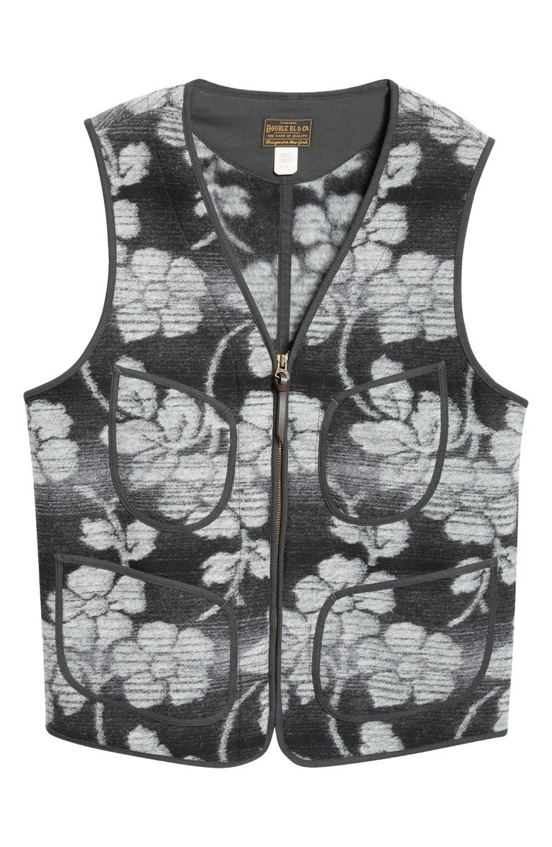Double RL Clarence Floral High Pile Fleece Vest, Main, color, 