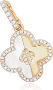 The Lovery Fine Jewelry Mother of Pearl and Gold Diamond Clover Charm