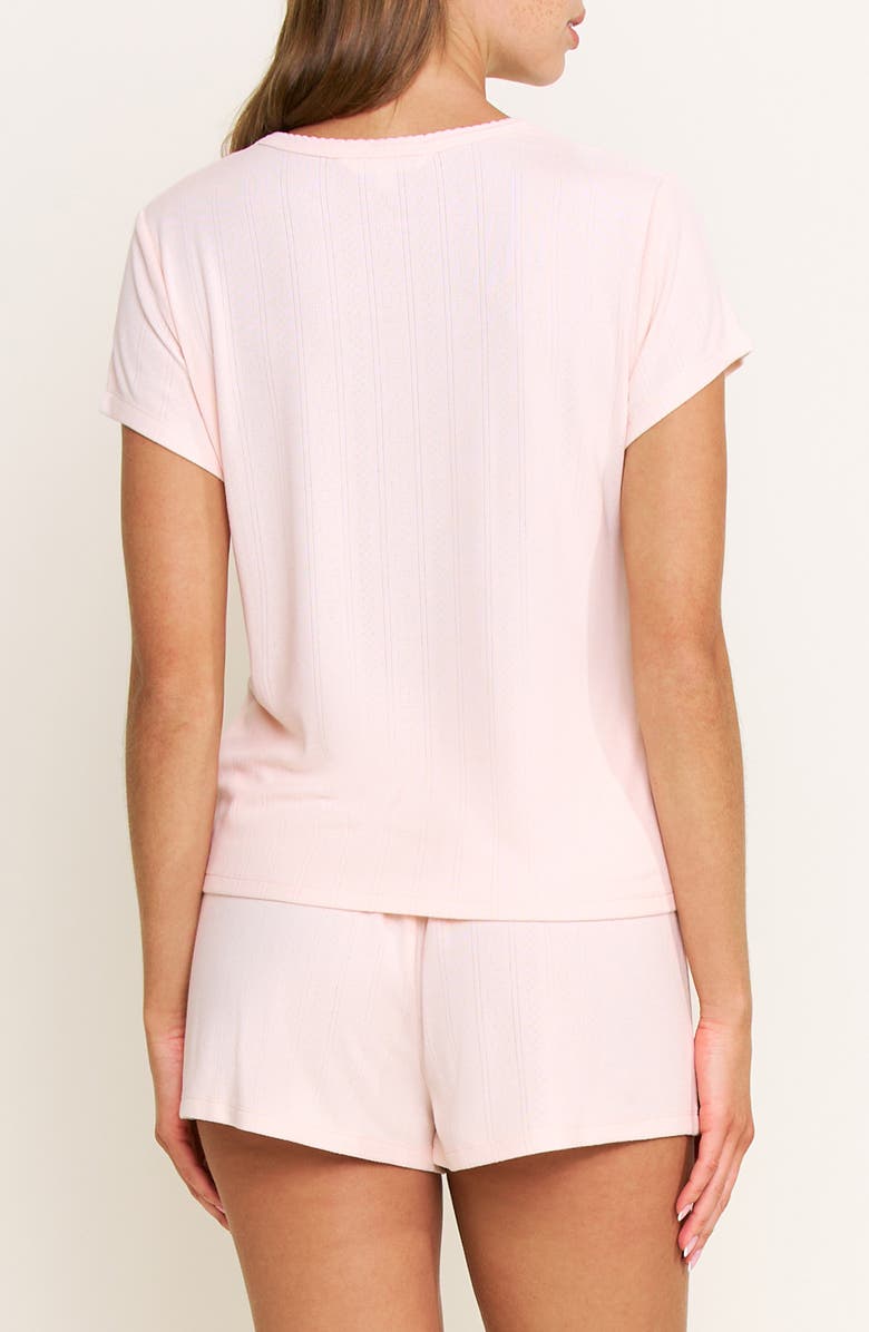 Honeydew Blissful Pointelle Short Pajamas, Alternate, color, Peach Sorbet