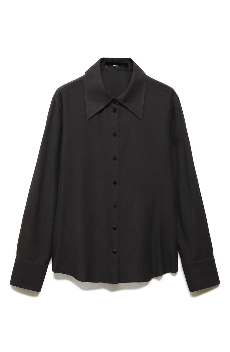 MANGO Swallowtail Collar Button-Up Shirt, Alternate, color, 