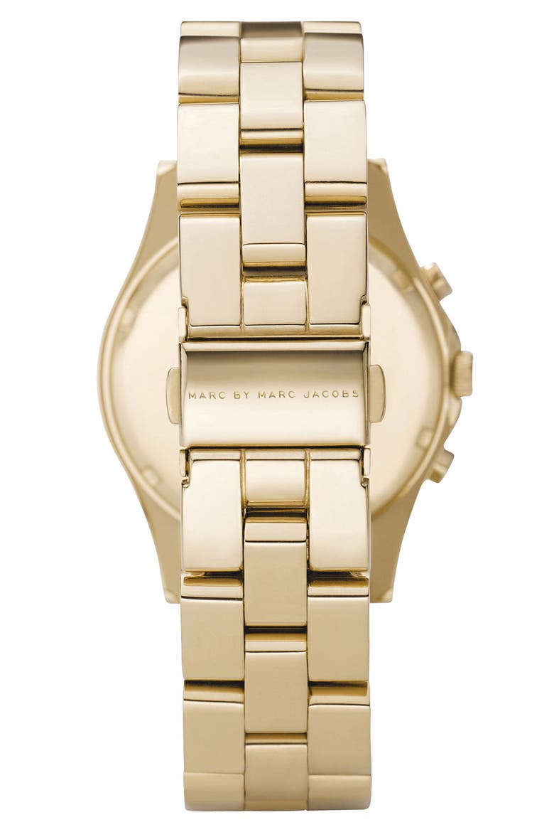 MARC BY MARC JACOBS 'Henry' Crystal Chronograph Watch, Alternate, color, GOLD