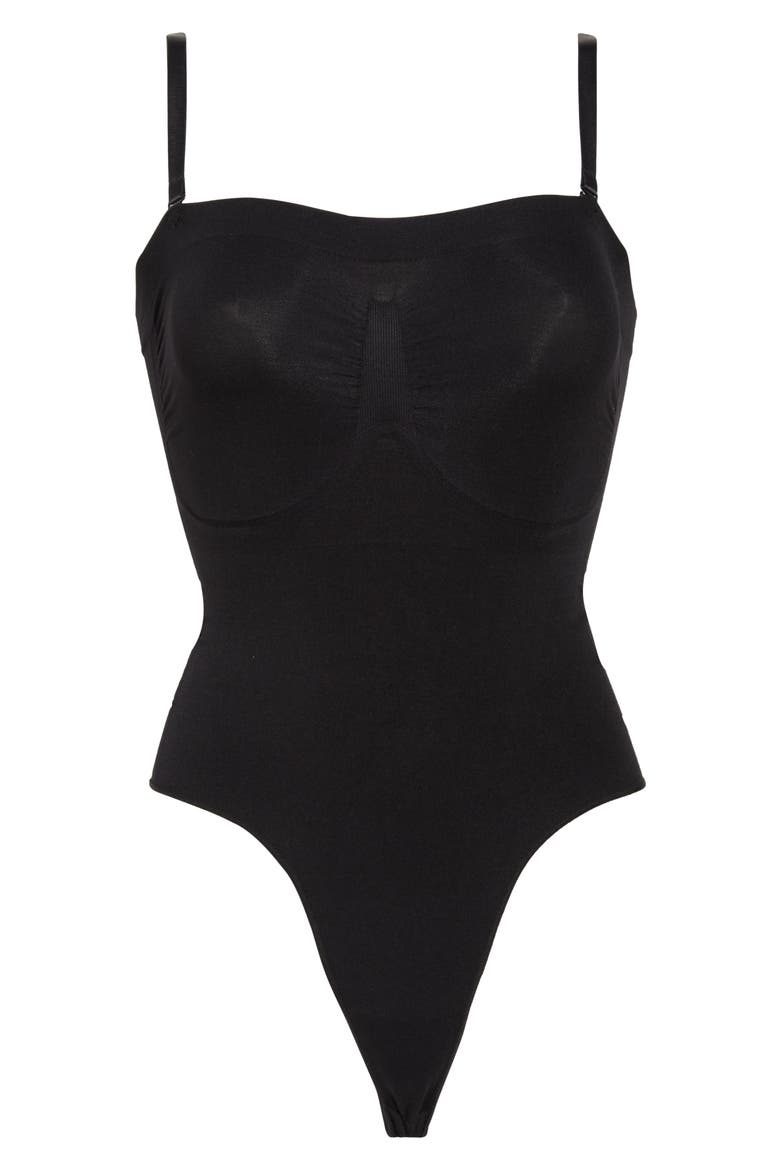 2-Pack Thong Shaper Bodysuit, Main, color, BLACK/ BEIGE